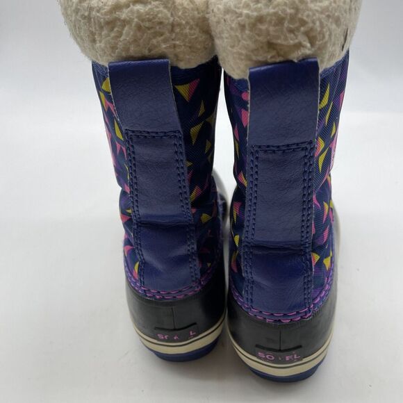 Sorel Yoot Pink Purple geometric Insulated Waterproof Duck Snow Boots Size 5‎ - Picture 7 of 10